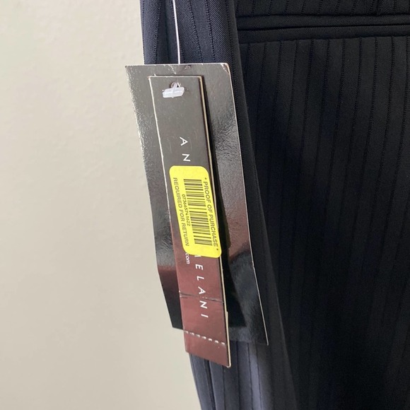 NWT Antonio Melani Black High Rise Pin Striped Trouser Leg Pants - Picture 6 of 7